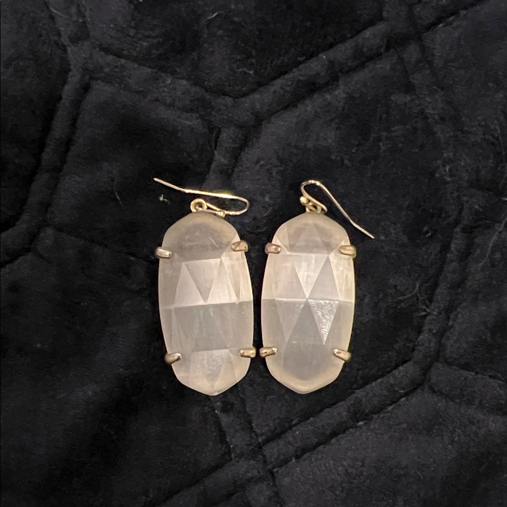 Elegant Kendra Scott Gold and Lavender Drop Earrings